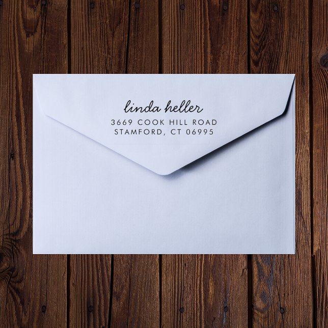 Carimbo De Borracha Nome Moderno de Endereço de Devolução Personalizad (Modern self-inking return address stamps add fast personalized style to everyday mail.)