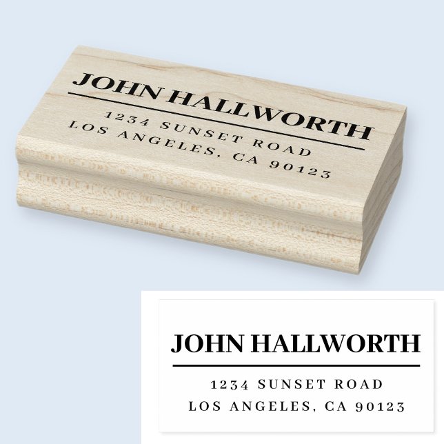 Carimbo De Borracha Nome Moderno e Endereço de Retorno (Criador carregado)