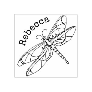 Carimbo De Borracha Nome Monogrammed da libélula
