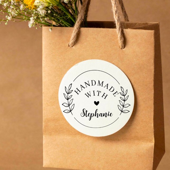 Carimbo De Borracha Nome Personalizado Botânico Moderno Fabricado com  (Criador carregado)