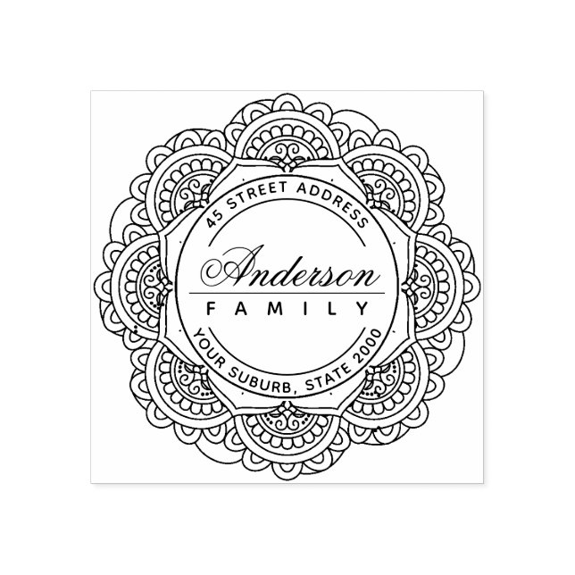 CARIMBO DE BORRACHA NOME PERSONALIZADO DA FAMÍLIA DO ORNAMENTADO CLASS (Impressão)