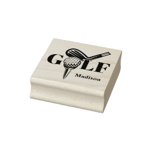 Carimbo De Borracha Nome Personalizado de Golfe