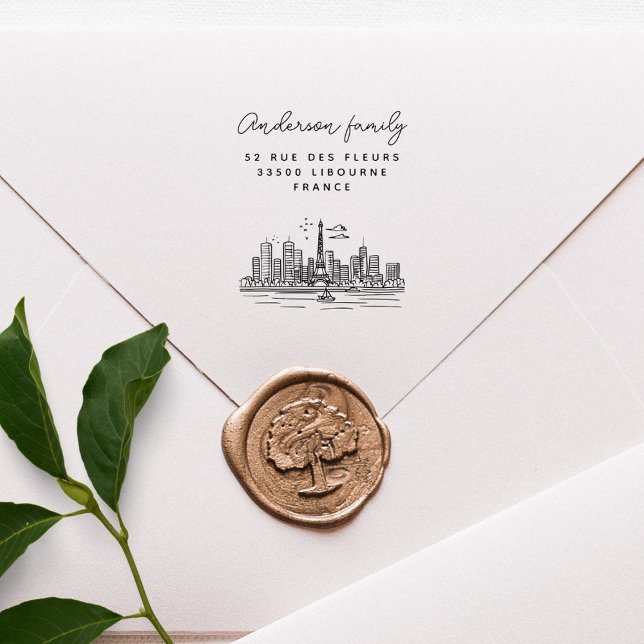 Carimbo De Borracha Nome Personalizado de Paris Eiffel Endereço de Dev (Criador carregado)