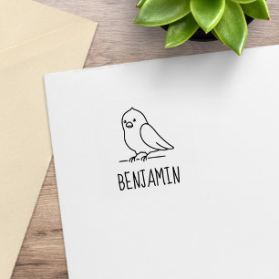 Carimbo De Borracha Nome Personalizado de Pássaro de Parquito Cujo Pan