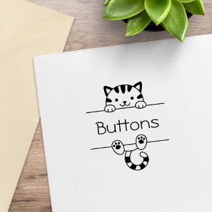 Carimbo De Borracha Nome Personalizado de Previsão de Gato de Guias de