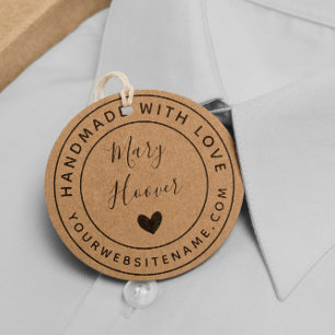 Carimbo De Borracha Nome Personalizado de Site Simples, Feito Com Amor