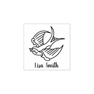 Carimbo De Borracha Nome personalizado de tinta preta Assinatura Tatua