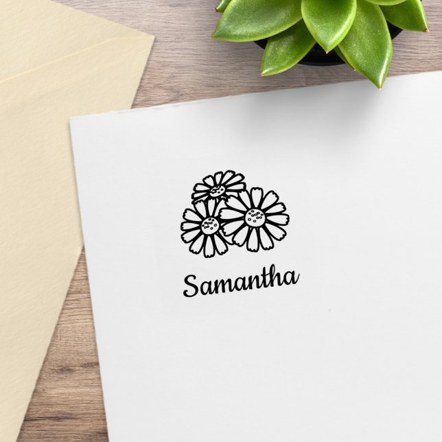 Carimbo De Borracha Nome Personalizado de Três Visitas (Criador carregado)