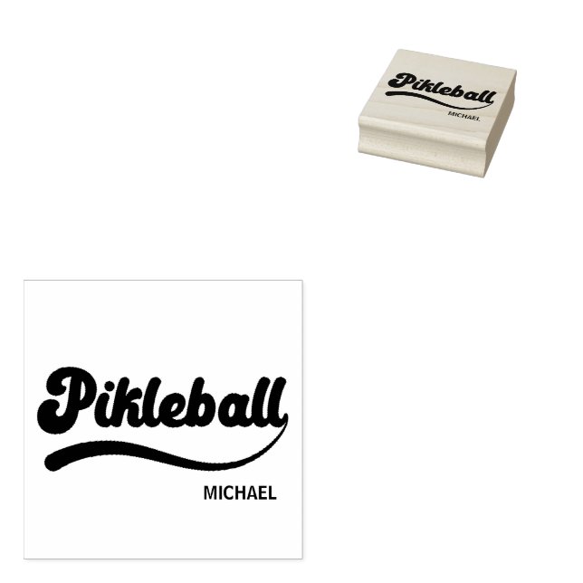 Carimbo De Borracha Nome Personalizado do Pickleball (Carimbado)