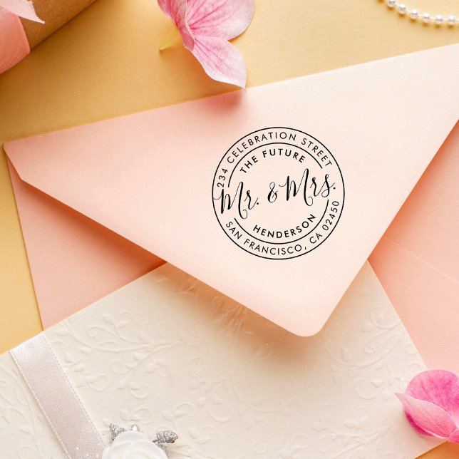 Carimbo De Borracha Nome personalizado e endereço de devolução do Sr & (Criador carregado)