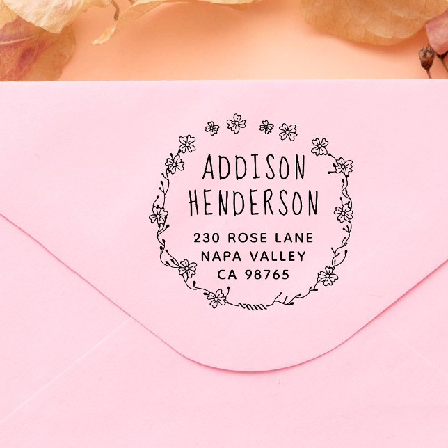 Carimbo De Borracha Nome Personalizado e Endereço de Retorno do Caminh (Rubber Stamp Mock-up)