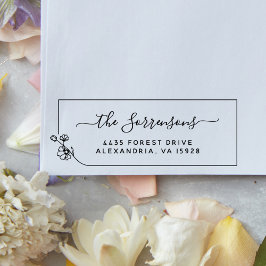 Carimbo De Borracha Nome Personalizado e Endereço de Retorno do Quadro