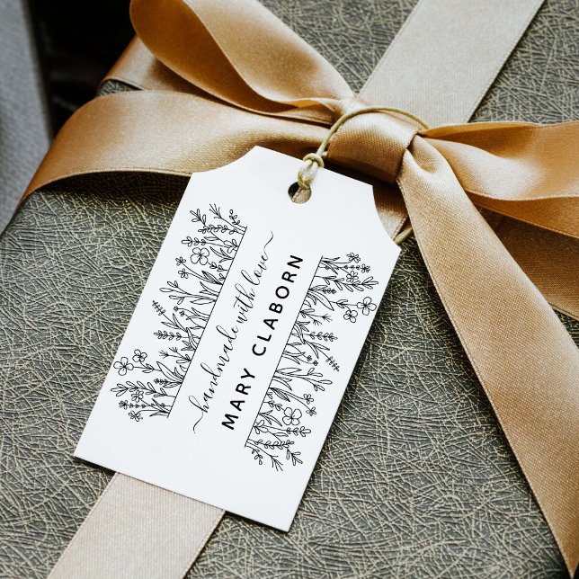 Carimbo De Borracha Nome Personalizado Elegante De Flores Selvagens Fa (Criador carregado)