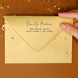 Carimbo De Borracha Nome personalizado formal Endereço de retorno Borr