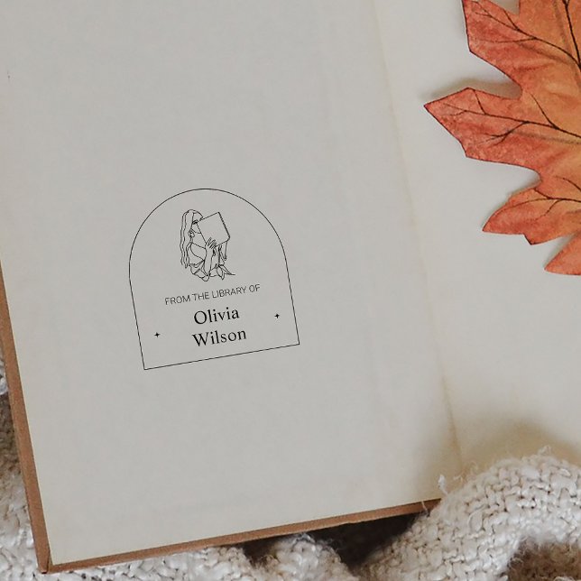 Carimbo De Borracha Nome Personalizado Mulher Moderna Da Biblioteca De (Custom Name Modern Woman From The Library Of Rubber Stamp)