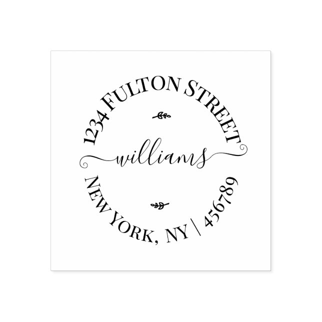 Carimbo De Borracha Nome personalizado ou Endereço de devolução de log (Impressão)