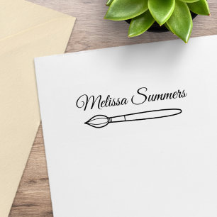 Carimbo De Borracha Nome Personalizado Pincel