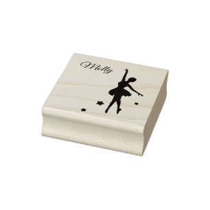 Carimbo De Borracha Nome Próprio Ballerina Personalizada Inicial