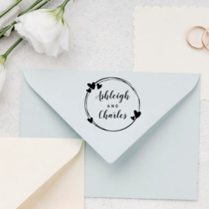 Carimbo De Borracha Nomes de Caligrafia de Corações Bonitos