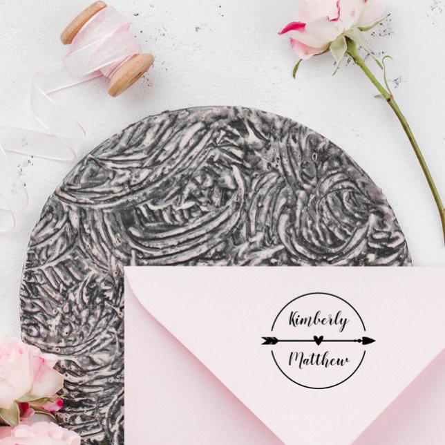 Carimbo De Borracha Nomes de Caligrafia de Seta Cardíaca (Criador carregado)