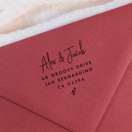 Carimbo De Borracha Nomes de Casais Retroativos do Groovy e Endereço d