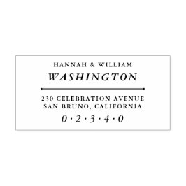 Carimbo De Borracha Nomes de Casamento e Endereço de Retorno da Tipogr