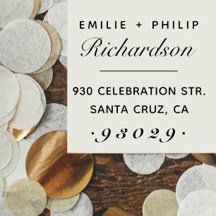 Carimbo De Borracha Nomes de Script de Tipografia de Casamento Endereç