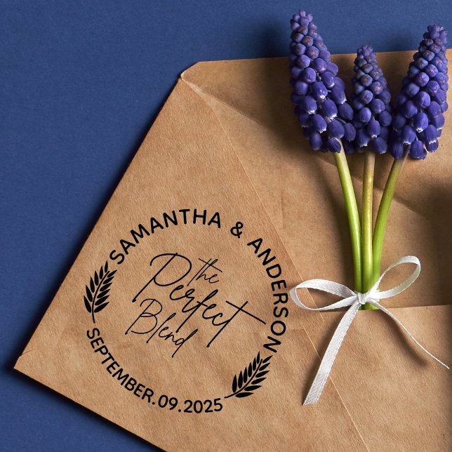 Carimbo De Borracha Nomes E Data De Casamento Personalizados | Mistura (Criador carregado)