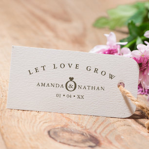 Carimbo De Borracha Nomes e Data do Coração do Anel de Casamento Minim