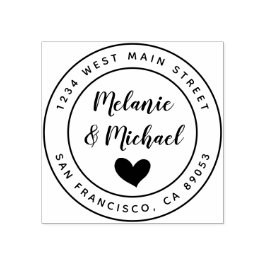 Carimbo De Borracha Nomes Escritos na Mão Cortante e Endereço de Retor