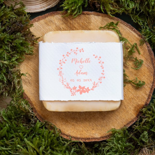 Carimbo De Borracha Nomes Florais de Garland e Data para Casamento Rom (Criador carregado)