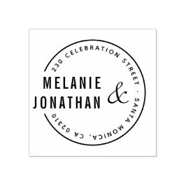 Carimbo De Borracha Nomes Modernos Redondos Endereço de Devolução de C