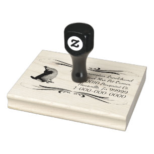 Carimbo De Borracha Norueguês Lundehund com design Squiggly