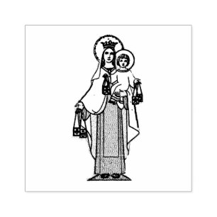 Carimbo De Borracha Nossa senhora de Monte Carmelo w Scapular