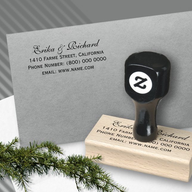 Carimbo De Borracha Nossos Nomes Endereço de Devolução de Casamento (Criador carregado)