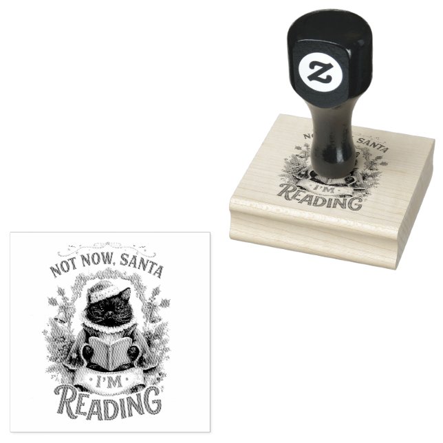 Carimbo De Borracha Not Now Santa I'm Reading  (Carimbado)
