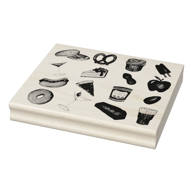 Carimbo De Borracha Nova Iorque NYC Comida Pizza Bagel Lox Cheesecake (Carimbo)