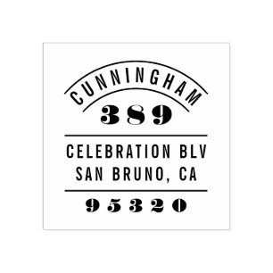 Carimbo De Borracha Números de Negrito Endereço de Retorno da Tipograf