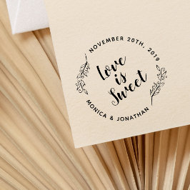 Carimbo De Borracha O Amor À Caligrafia É Um Casamento Botânico Doce