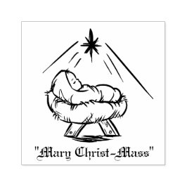 Carimbo De Borracha O bebê de Natal Jesus em Manger "Mary Cristo-Massa