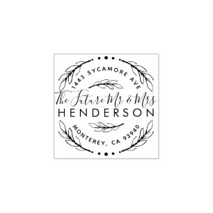 Carimbo De Borracha O futuro Sr. e Sra. Endereço de devolução person