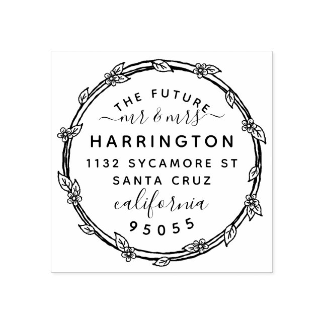 Carimbo De Borracha O futuro Sr. & Sra. Envolvido Endereço de devoluçã (Impressão)