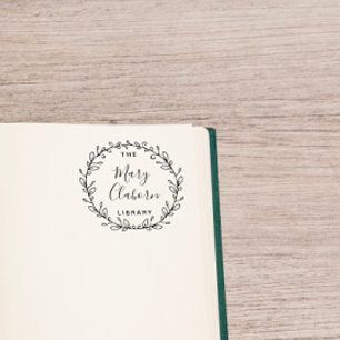 Carimbo De Borracha O Nome Personalizado Moderno Deixa Da Biblioteca D