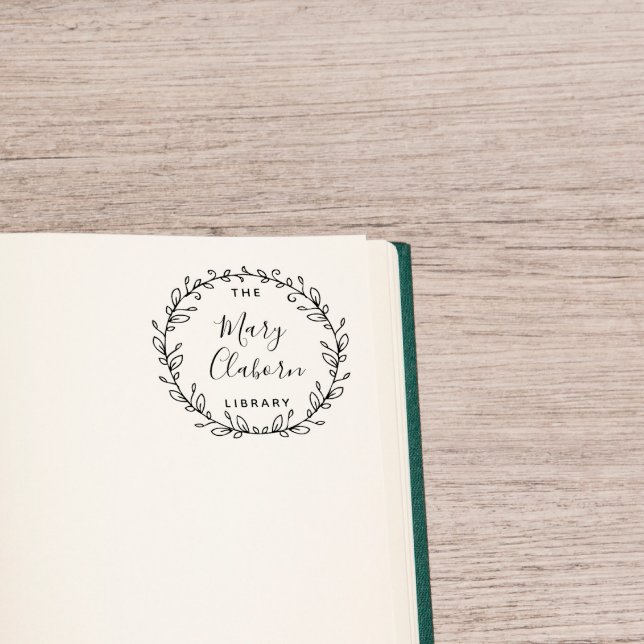 Carimbo De Borracha O Nome Personalizado Moderno Deixa Da Biblioteca D (Criador carregado)