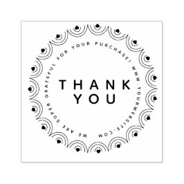 Carimbo De Borracha Obrigado Coração Circular Boutique Business