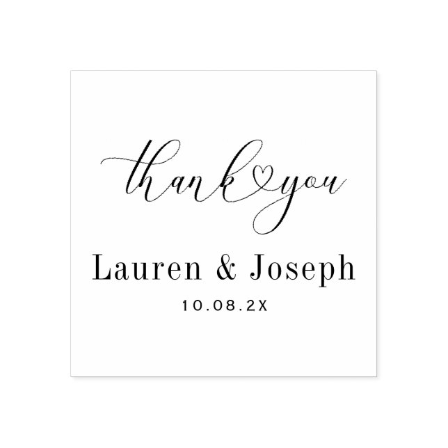 Carimbo De Borracha obrigado de casamento (Impressão)