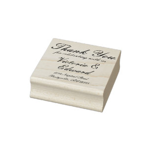 Carimbo De Borracha Obrigado Elegant Script Wedding Endereço