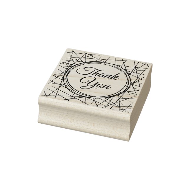 Carimbo De Borracha Obrigado geométrico moderno desenhado à mão (Carimbo)