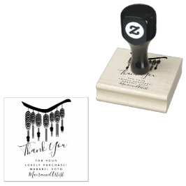 Carimbo De Borracha Obrigado Macrame Pendurado Logotipo da Empresa   