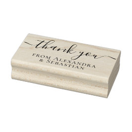 Carimbo De Borracha Obrigado Personalizado Texto De Rolagem Elegante